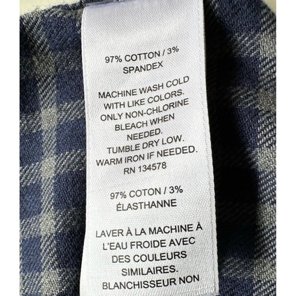 Vineyard Vines Shirt Mens M Blue Gingham Flannel Tucker Button Down Logo Classic - Picture 7 of 8